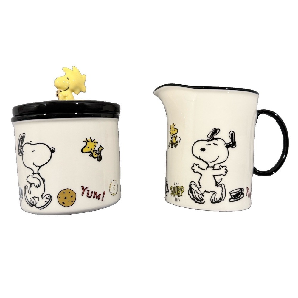 Lenox Peanuts Chef Snoopy Woodstock Sugar Creamer Set Porcelain NIB Open Box